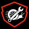 Farrell's Automotive emblem logo with turbo and wrench